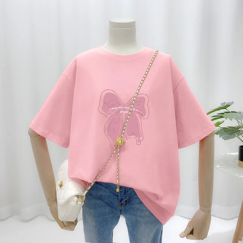 EBAIHUI 100% Cotton L-6XL T Shirt Plus Size Tshirt Short Sleeve Women Top Summer Butterfly Print Couple O Neck Oversize T Shirts