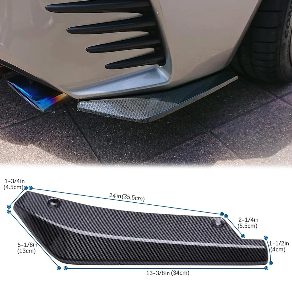 Universal Schwarz Wasser Drucker Carbon Schwarz Auto Stoßstange Spoiler Carbon Fiber Hinten Lip Anti-Crash Diffusor Splitter Canard