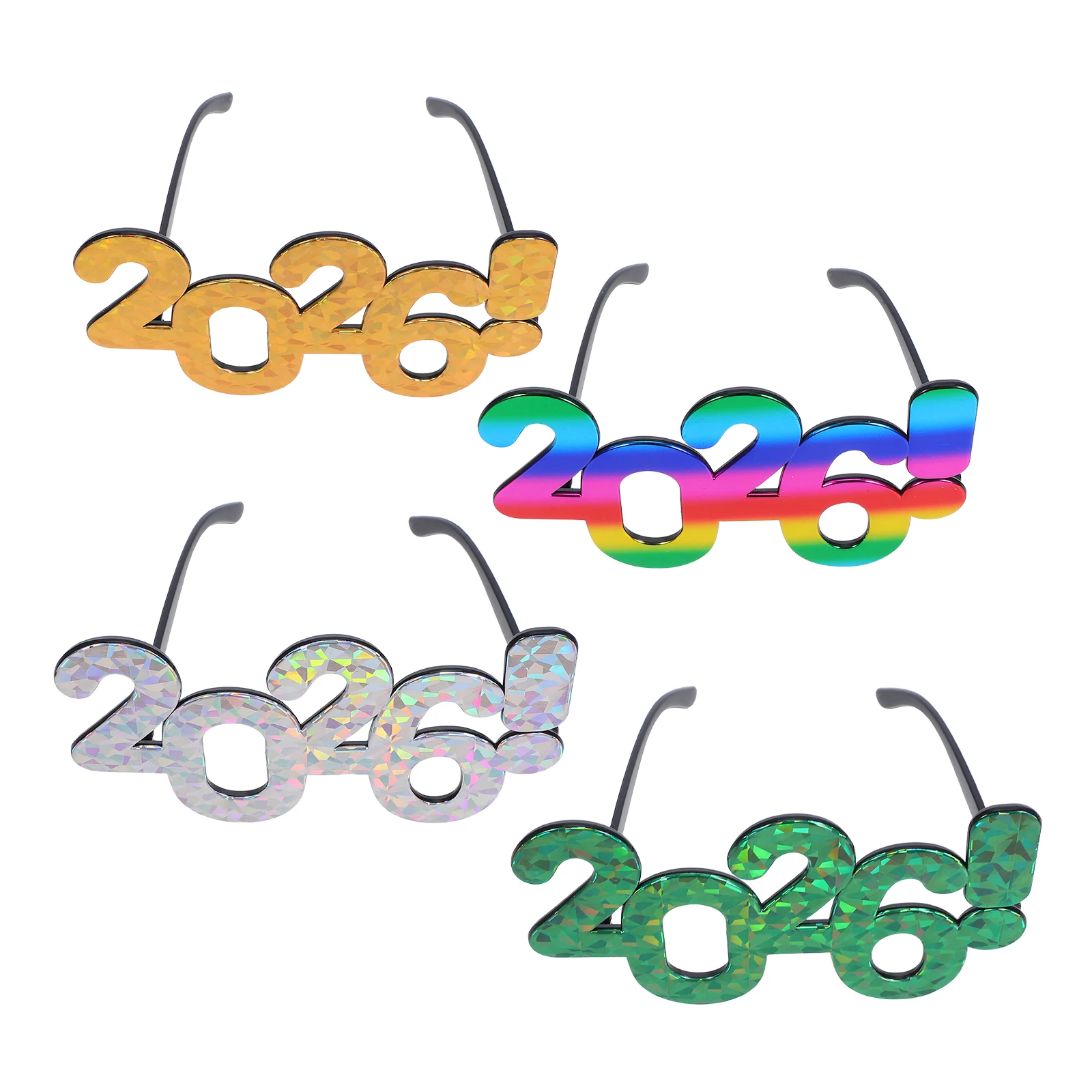 

4 Pcs 2026 Glasses Happy New Year Props Eve Eyeglass Party Favor Year's Chinese