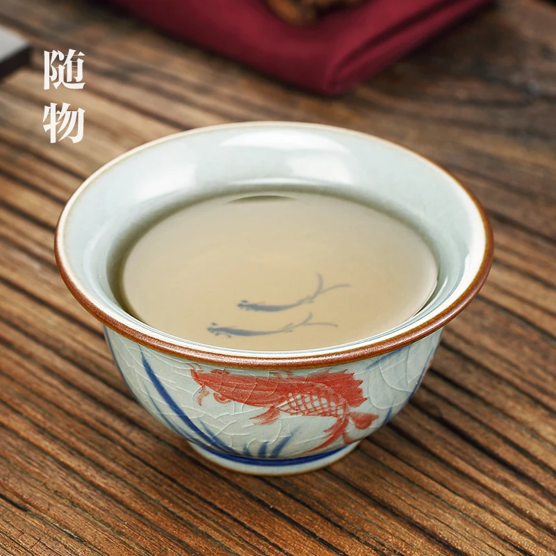 Jingdezhen Pure Handmade Ceramic Kung Fu Special Individual Master Single Press Hand Cup Bowl Tea