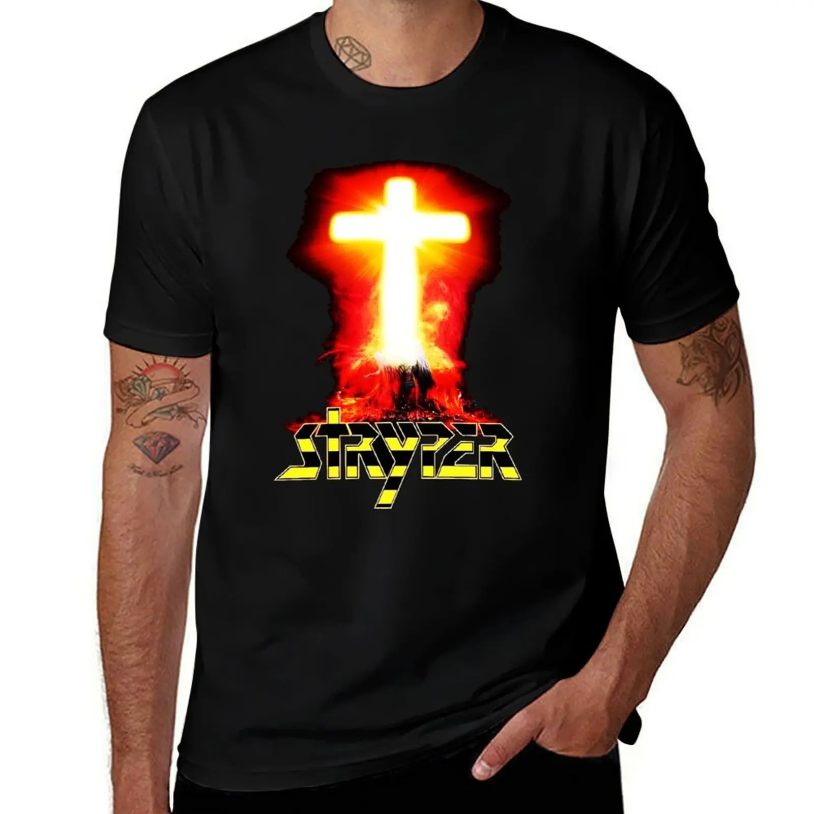 

stryper logo christian rock band 90 T-Shirt man t shirt heavy cotton t shirt for man 100 percent cotton T-Shirt