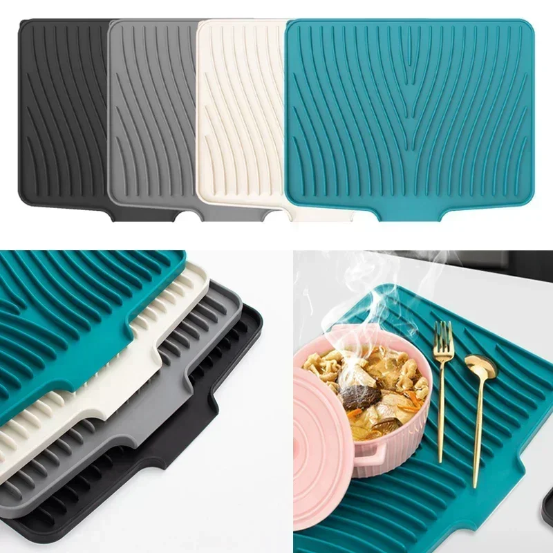 

Силиконовый коврик для сушки посуды, доска, чаша, коврик для сушки посуды, сушилка для раковины, большой термостойкий стол, подставка, кухонные аксессуары 40x33 см