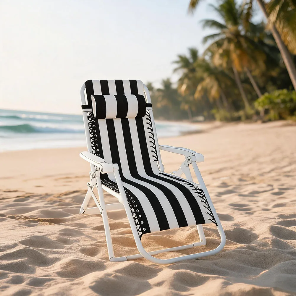 160*43cm Wide Chair Replacement Fabric, Repair Cloth With Chair Screws Kit Beach Chair Replacement Cloth Cover