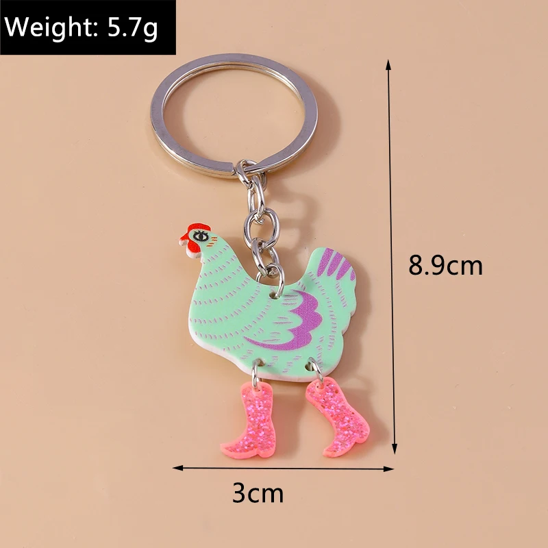 Cartoon Henne Schlüsselanhänger Tier Huhn Charms Schlüsselanhänger für Frauen Männer Autoschlüssel Handtasche Geldbörse Hängende Schlüsselanhänger DIY Zubehör – Detail 2