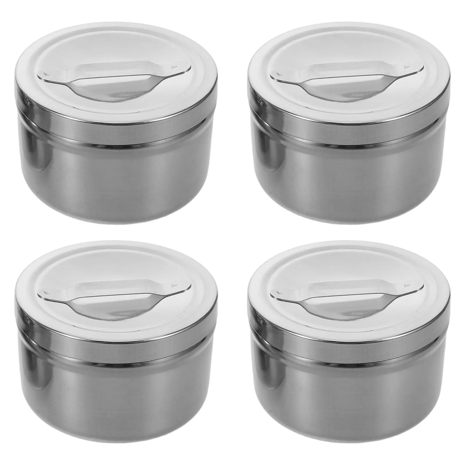 

Набор из 4 органайзеров для ватных палочек: контейнеры из нержавеющей стали с крышками, большой емкости, для хранения ватных дисков и косметических салфеток