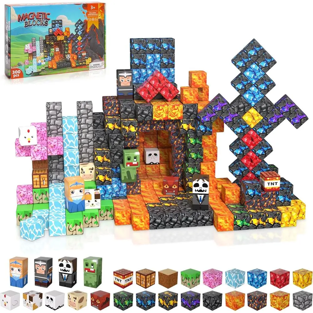 자석 블록 세트: 어린이를 위한 300개 조각의 자석 장난감, STEM 학습 및 감각 놀이, 이상적인 크리스마스 선물