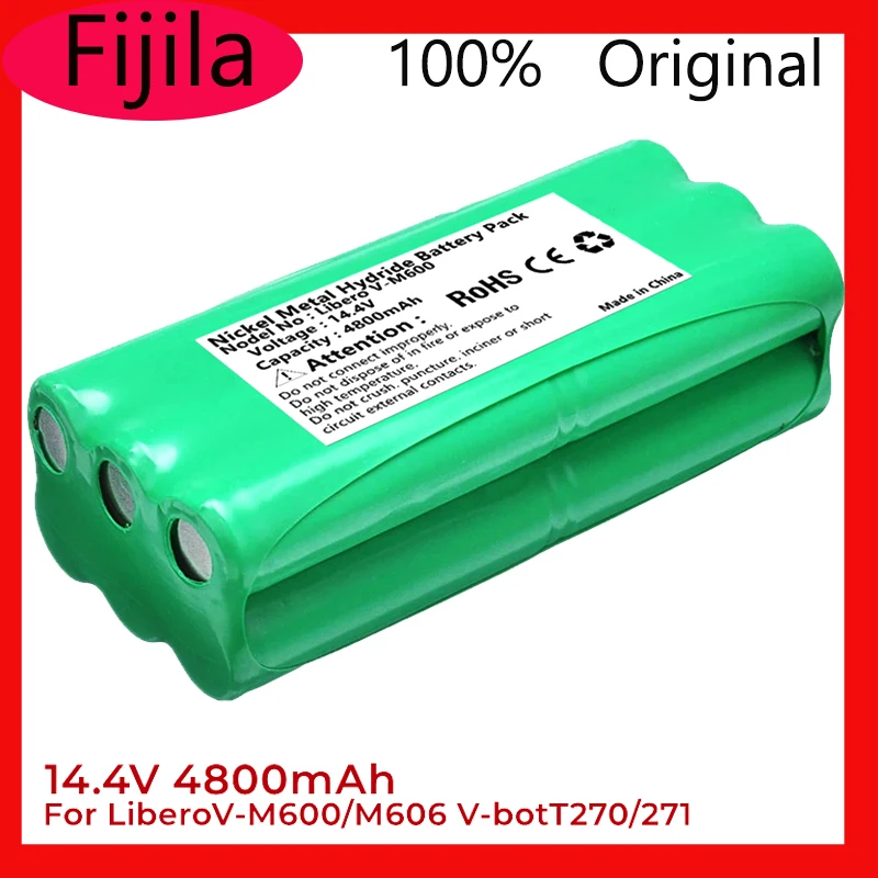 bateria 144v ni mh 4800mah aspirador robo recarregavel para libero v m600 m606 vbott270 271 papago s30c vone t285d 01