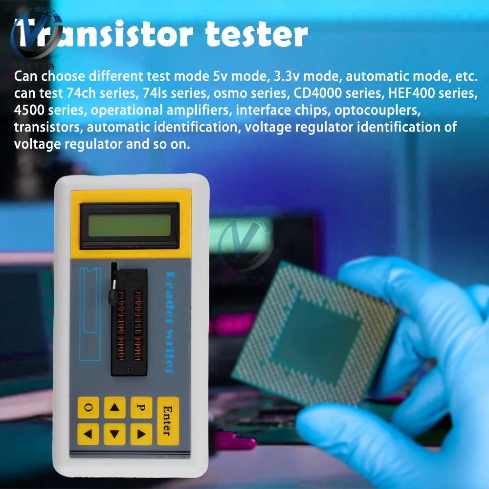 Digital Transistor Tester Professional Integrated Circuit IC Chip Tester Diode Resistor Inductor Automatic Checker Detector