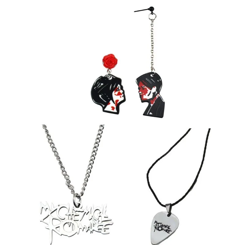 Rock Band My Chemical Romance Halsketten Cosplay MCR Edelstahl Anhänger Halskette Mode Geometrische Schmuck Geschenke