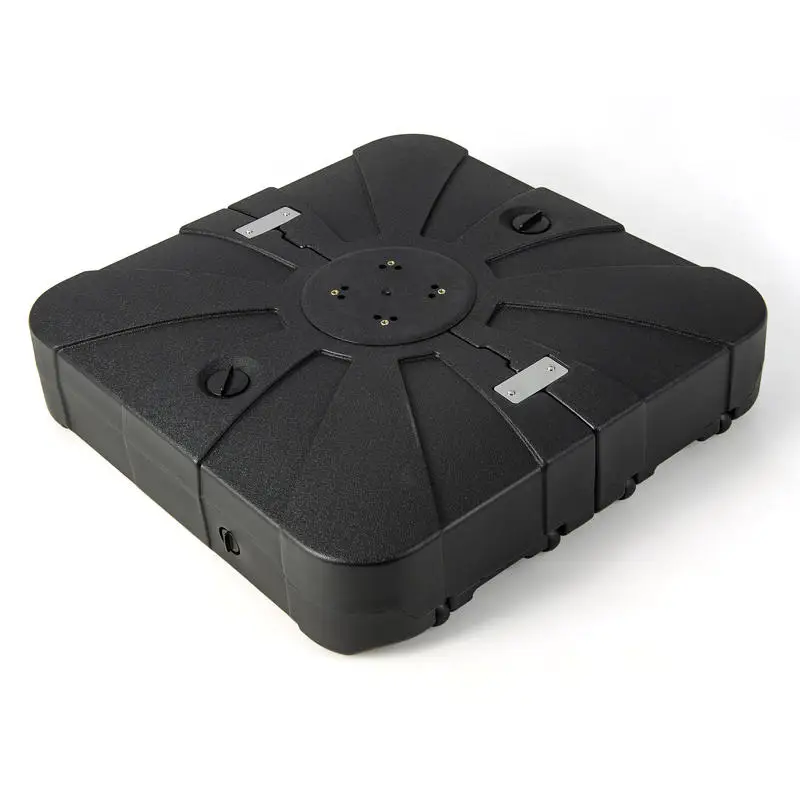 33.5 Inch Fillable Cantilever Umbrella Base with Wheels, HDPE and Metal X-Frame Stand for Patio Garden Outdoor Sunshade