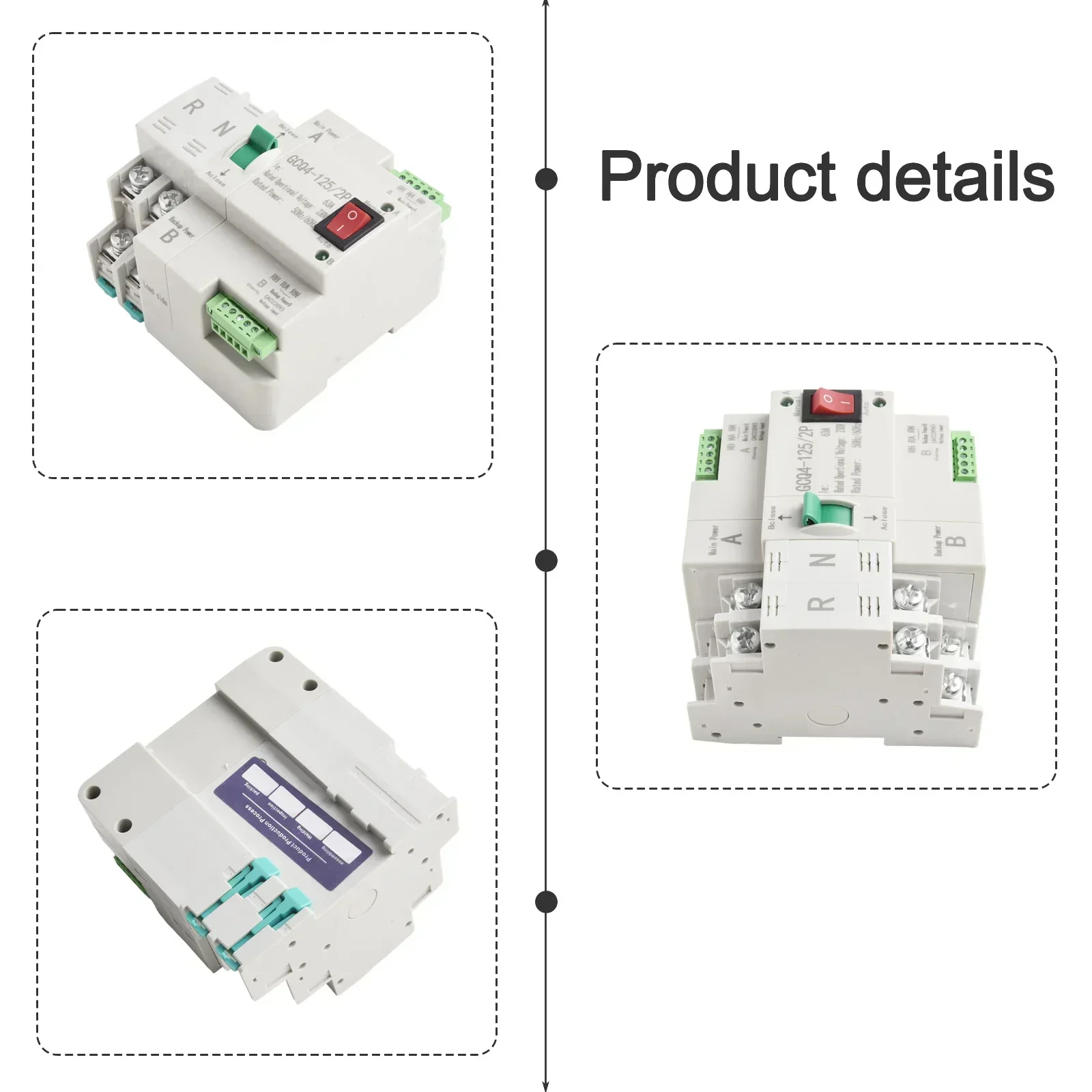 

Automatic Transfer Switch 63A Transfer Switch Uninterrupted Switching Electrical Equipment Compatibility For Air Conditioners