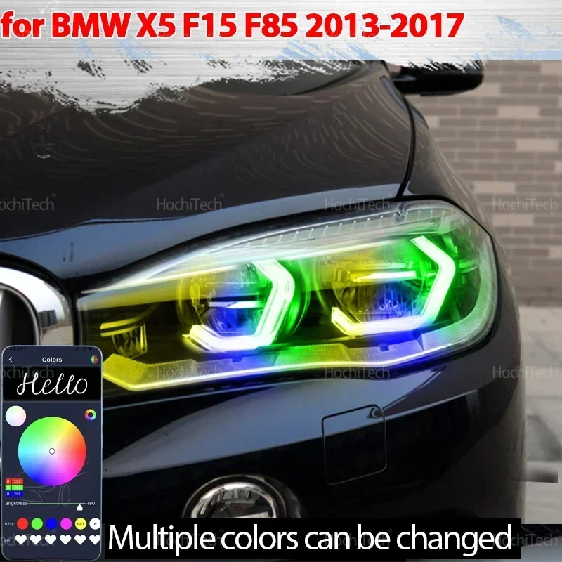 

For BMW X5 F15 F85 2014-2018 SDrive35i 50i XDrive25d 30d 40d M50d RGB M4 style with turn signal Dynamic LED Angel Eyes Ring DRL