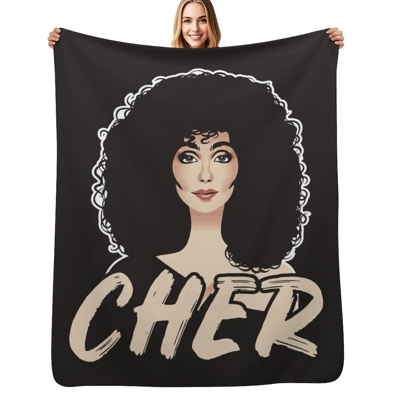 

CherAmerican Singer T-shirt classique Throw Blanket Fluffy Cozy Throw Blanket for Home Decor