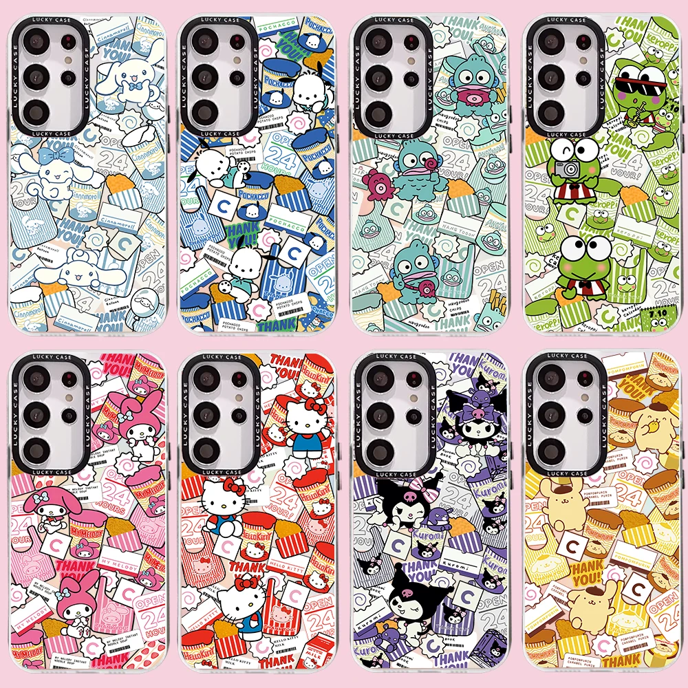 Cute Kuromi Melody Hellos Kittys Cinnamoroll Phone Case for Samsung Galaxy S24 S23 S22 S21 S20 FE Ultra Plus M53 5G Matte Cover