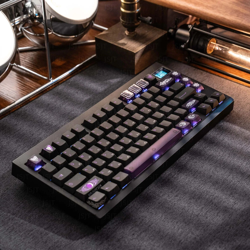 

Night Shadow Theme Keycap Set 210key PBT Custom Pearl Metallic Paint Keyboard Cap Cherry Profile KeyCap for Mechanical Keyboard