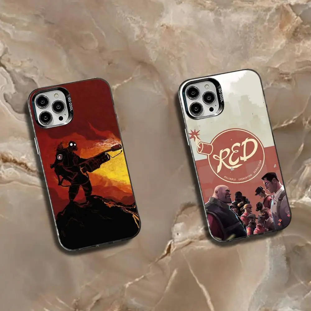 

Game T-Team F-Fortress 2 Phone Case For iPhone 16,15,14,13,12,11,Mini,Pro,SE,MAX White Matte Shockproof Cover