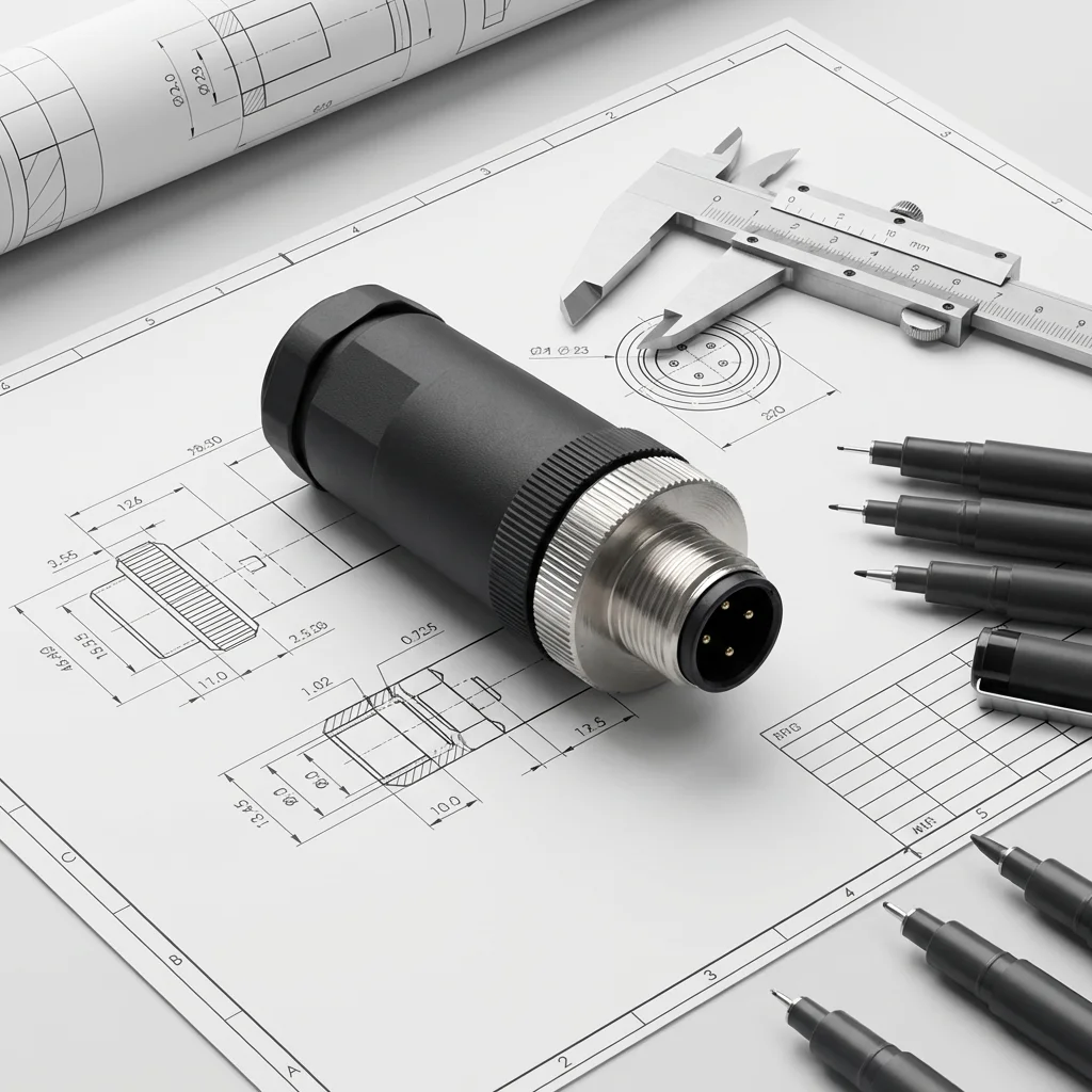 M12 4 Pin Male Female Overmolded Connector 90degree A Code Plastic Wireable IP67 Aviation with Inductive Proximity Sensor