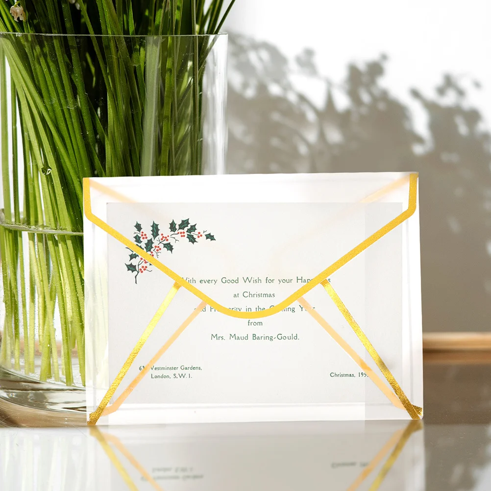 

10Pcs Vintage Style Translucent Envelopes for Invitation Cards Wedding Party Gift Tags Business Name Cards Transparent Envelope