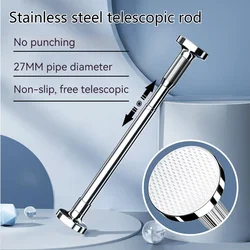 35-80cm Non Punching Telescopic Bathroom Shower Curtain Rod Bracket Clothes Hanging Pole Drying Rod Wardrobe Support