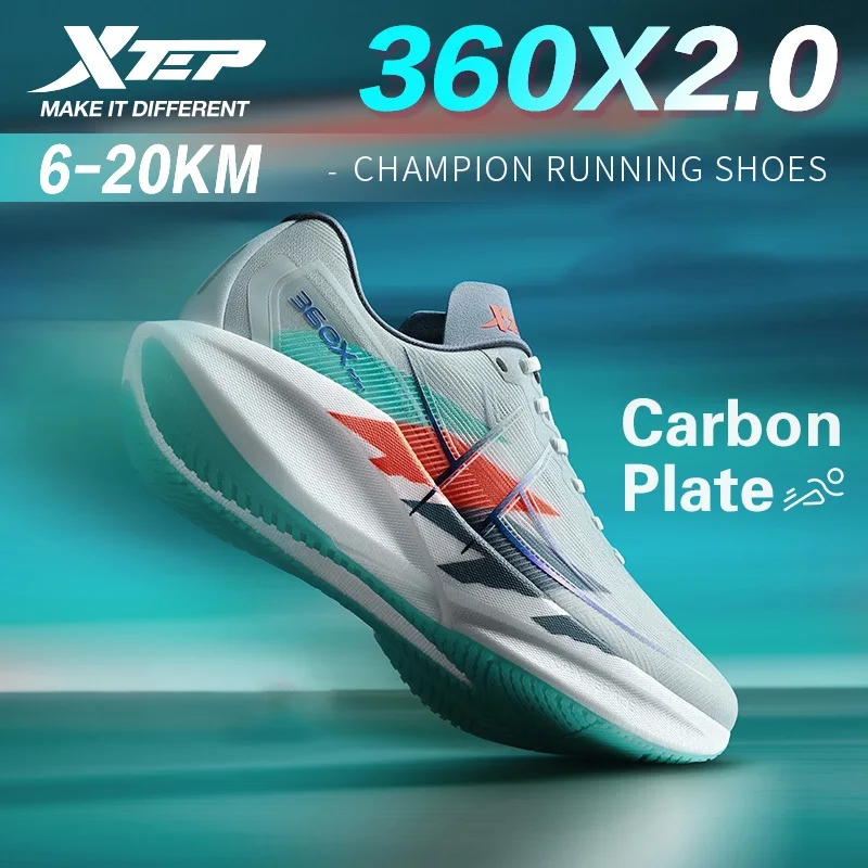 Xtep 360X 2.0 Professional Marathon Running Shoes For Men Racing Carbon Plate Shock Absorbent Sports Training Shoes 975219110035