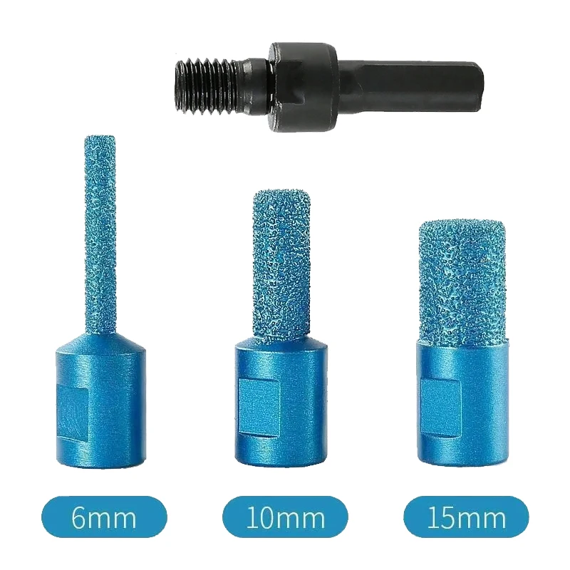 

4 шт. угловая шлифовальная машина, набор алмазных фрез с диаметром 6 мм, 10 мм, 15 мм для фрезерования камня, канавок и снятия фасок