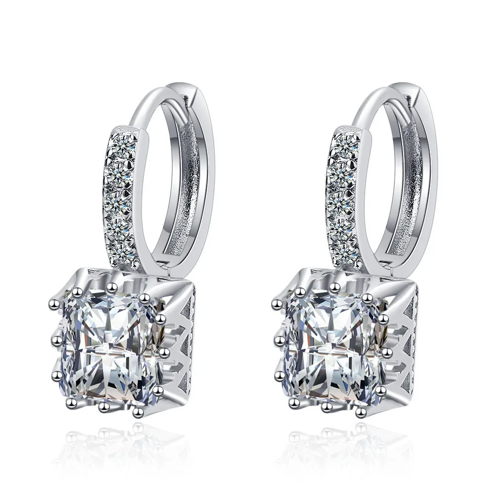 Neue Ohrringe aus 925er-Sterlingsilber, funkelnder 5A-Zirkon für Frauen, luxuriöser Hochzeits- und Verlobungsschmuck, feine Geburtstagsfeier-Geschenke