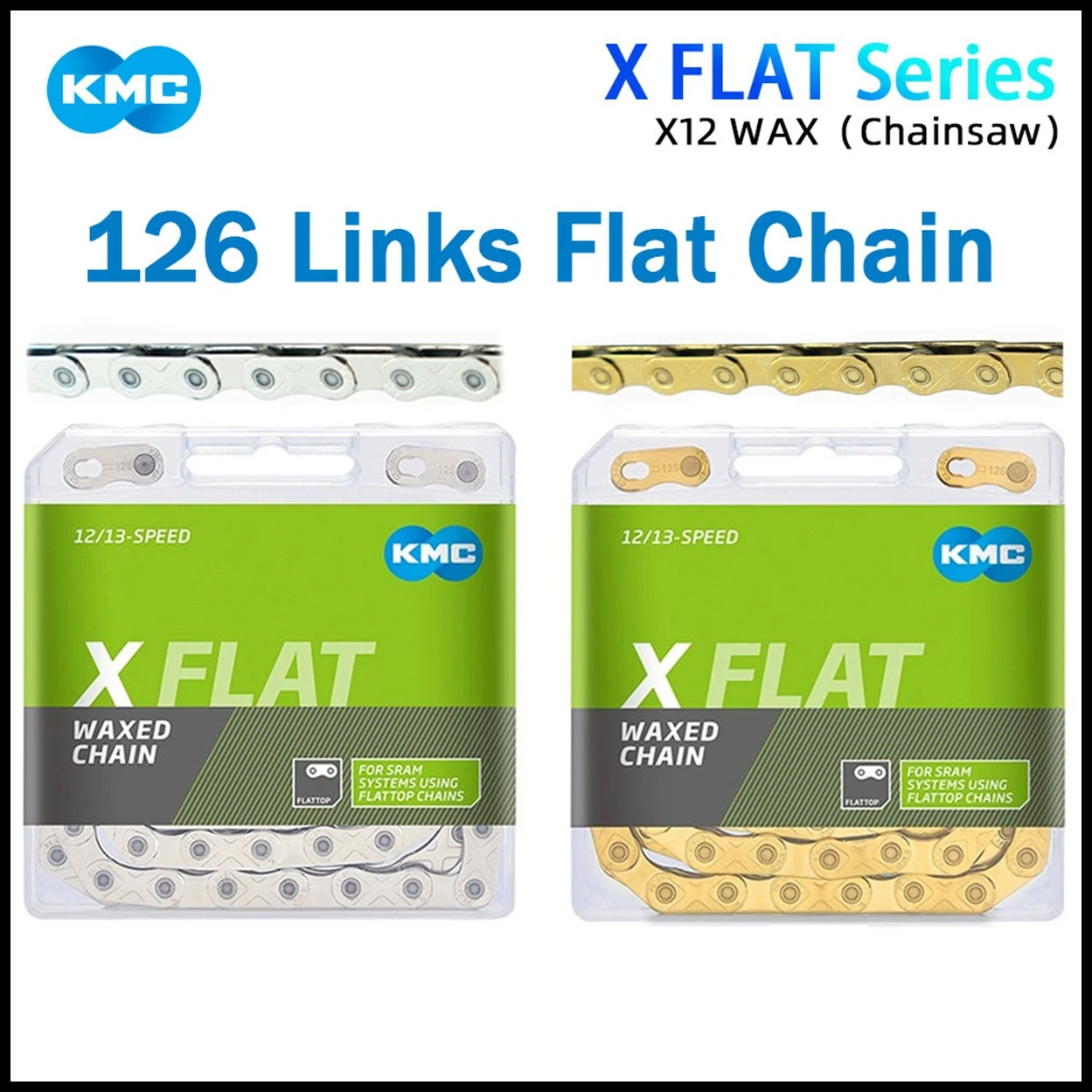 

KMC 12S X Flat MTB Bicycle Chain Flattop Mountain Bicycle Chains for SRAM RED 12S Road Bike Curren Smooth Shifting Bike Parts