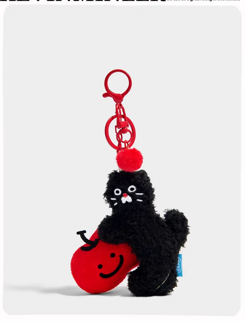 

Оригинальный плюшевый кулон с мультяшной сумкой Apple Black Cat, милая кукла, брелок, кулон, подарок