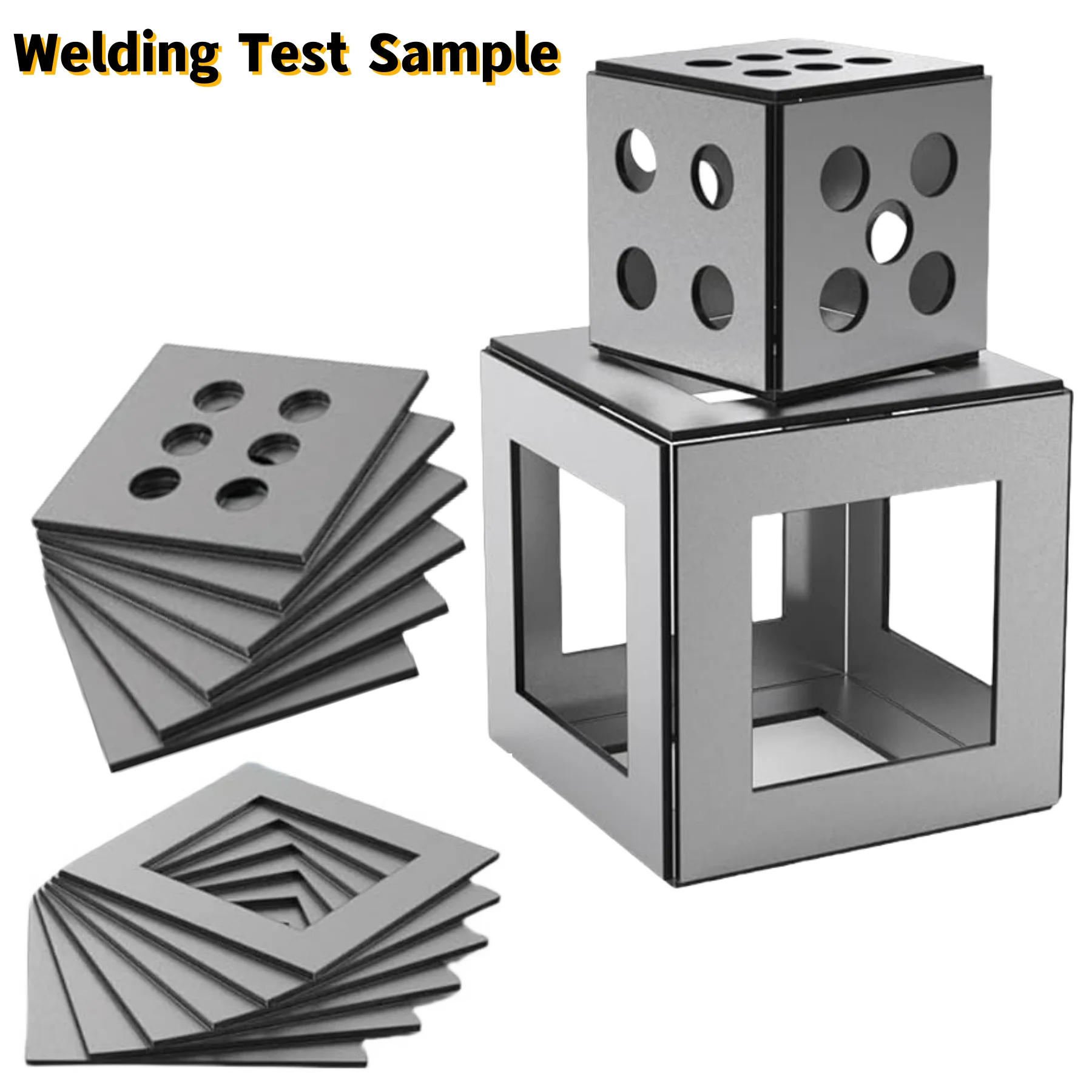 Beginner's Welding Tool Kit with TIG MIG Arc Welding Samples Low Carbon Steel Welding Plate DIY Cube Practice Supplies