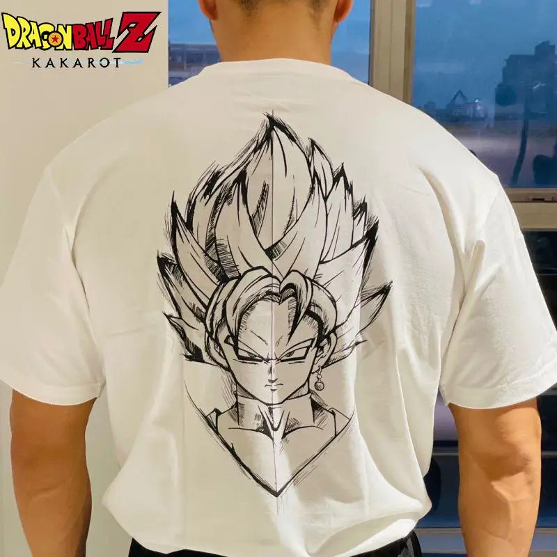 Dragonball Anime Summer Large Size Short-Sleeved Son Goku Pure Cotton Loose Short-Sleeved Men Women Sports Fitness Short-Sleeved