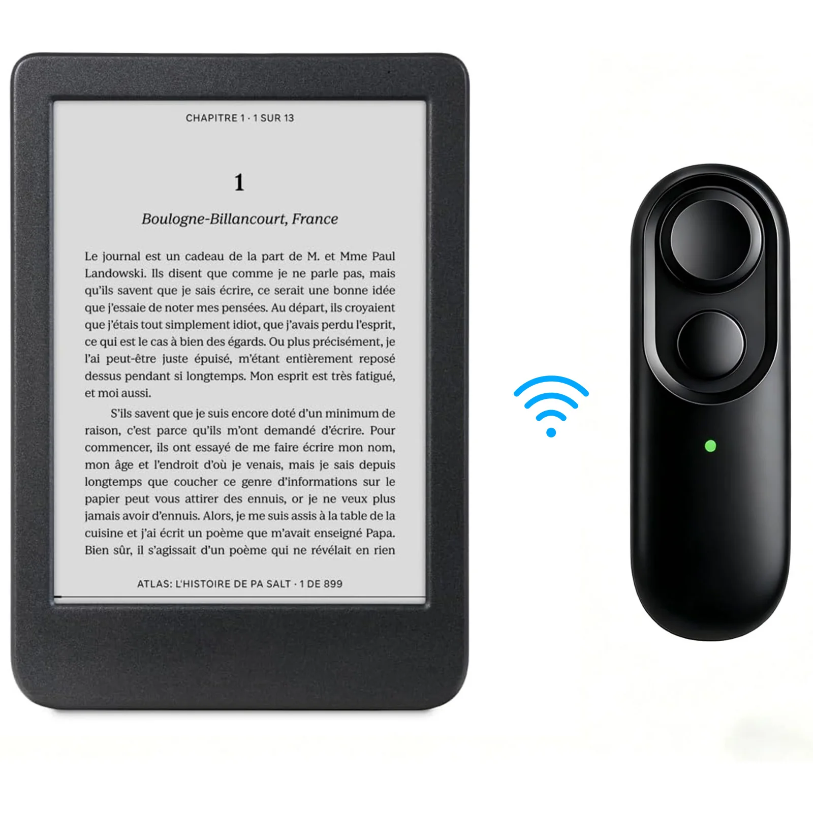 BT5.4 Remote Control Page Turner Lightweight Reading Trigger Clicker Wireless Page Turn RC Silent Pages Turner for EReaders