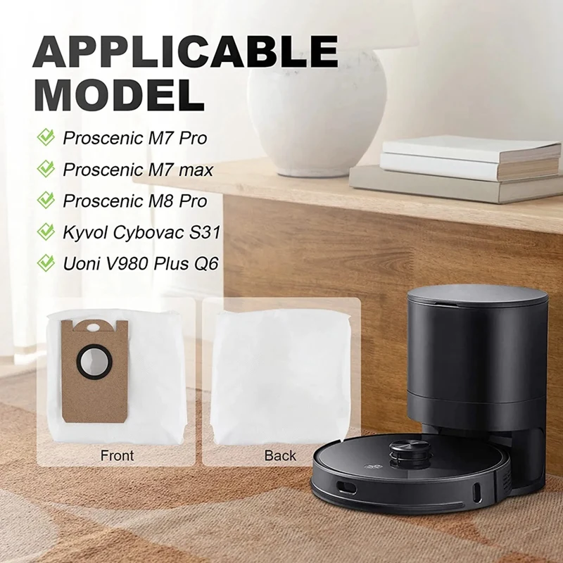 كيس غبار لـ Proscenic M7 Pro M7 Max M8 Pro ، Kyvol ، Cybovac S31 ، Uoni V980 Plus Q6 ، ملحقات فراغ الروبوت ، الترويج