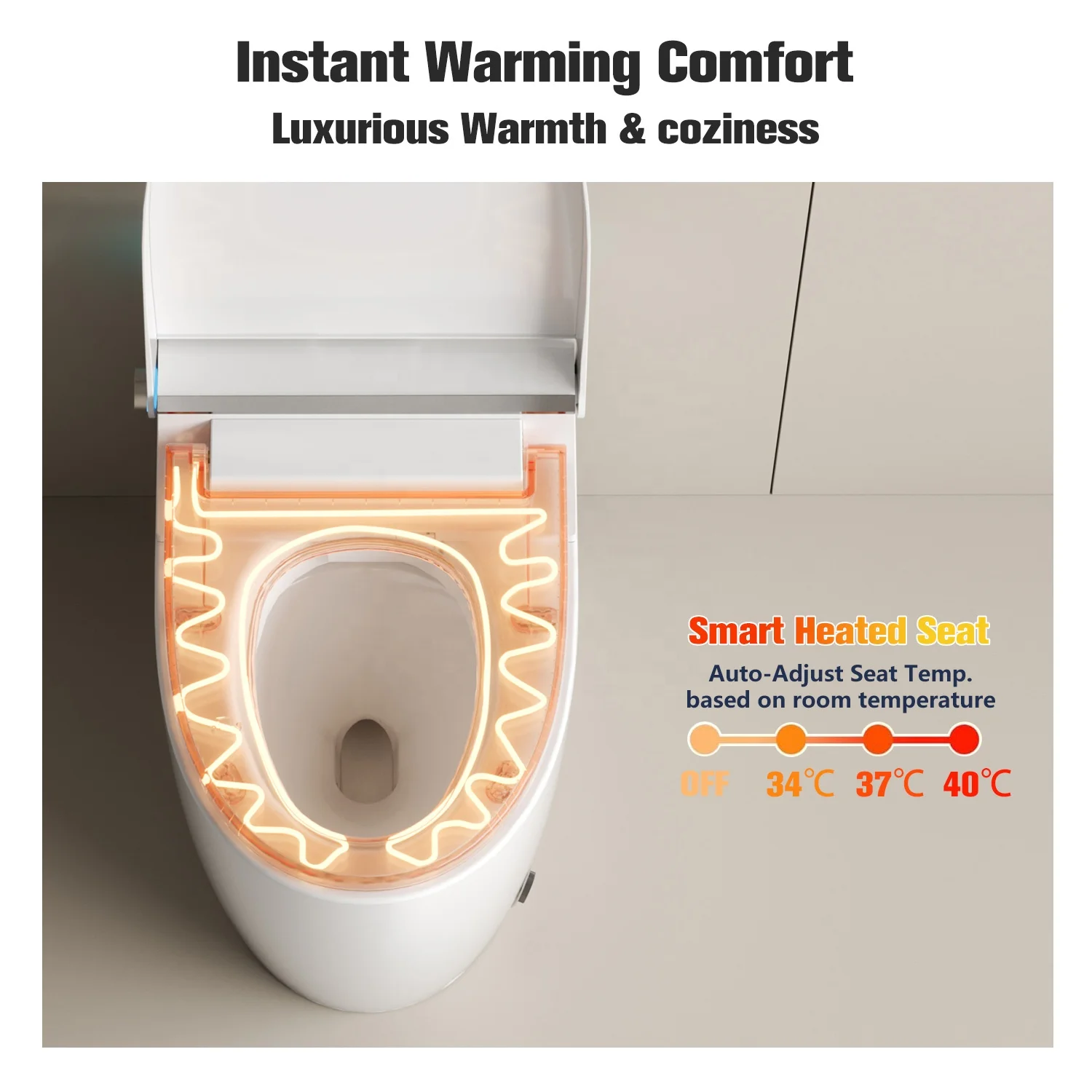 HKZX MUBI Versione semplice Allungato S-trap Bagno Intelligente WC Sanitario in ceramica Bidet intelligente automatico elettrico