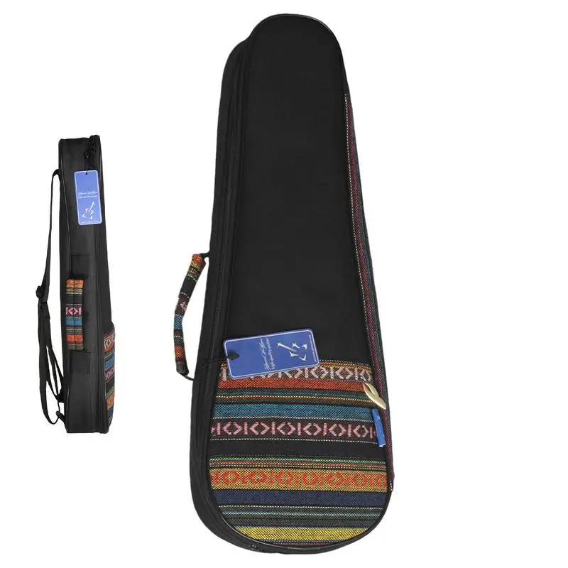 Ukulele Case Bag Ethnic Style Ukulele Padded Carry Case Ethnic Woven Pattern Ukulele Backpack Case For Party Daily Use Concert