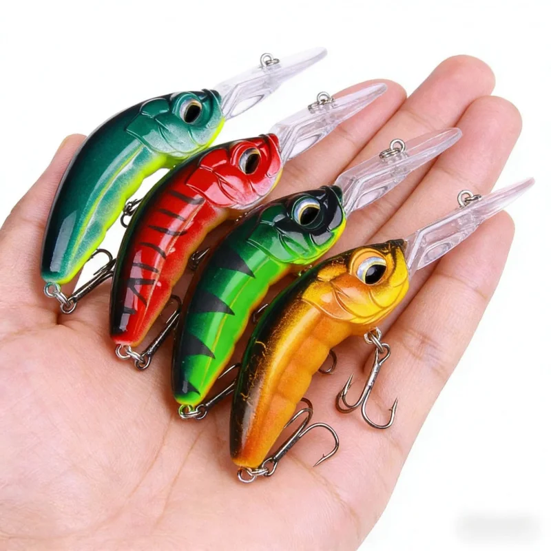 

Набор плавающих приманок-минноу 10,3 см, 12 г, бионическая искусственная приманка с изогнутым кончиком для специализированной рыбалки, дальнего заброса, подходит для