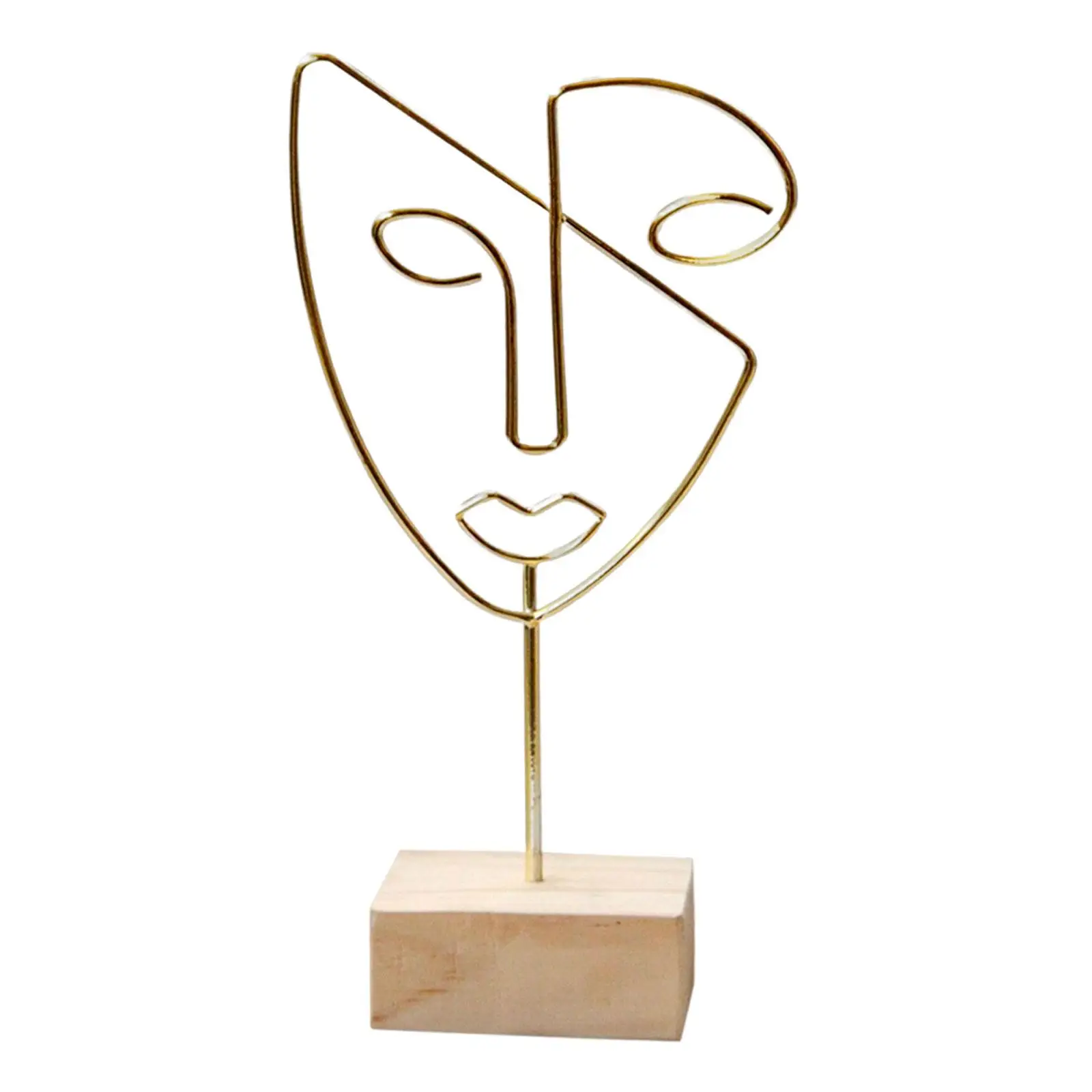 Decorative Figure Face Abstract Character Sculpture Ornament Art Decor Modern Metal Face for Studio Desk TV Cabinet Entry Gift