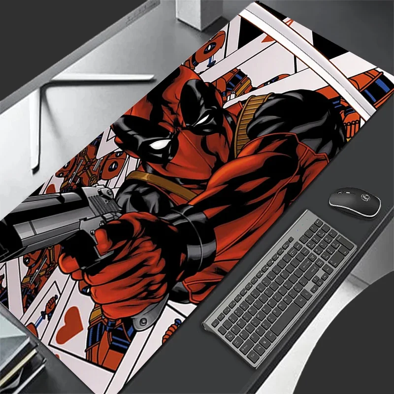 

Mouse Pad XL Lockedge Large Gaming Accessories Computer Gamer Keyboard Pad Marvel Deadpool Mouse Mat Desk XXL Mousepad For gift