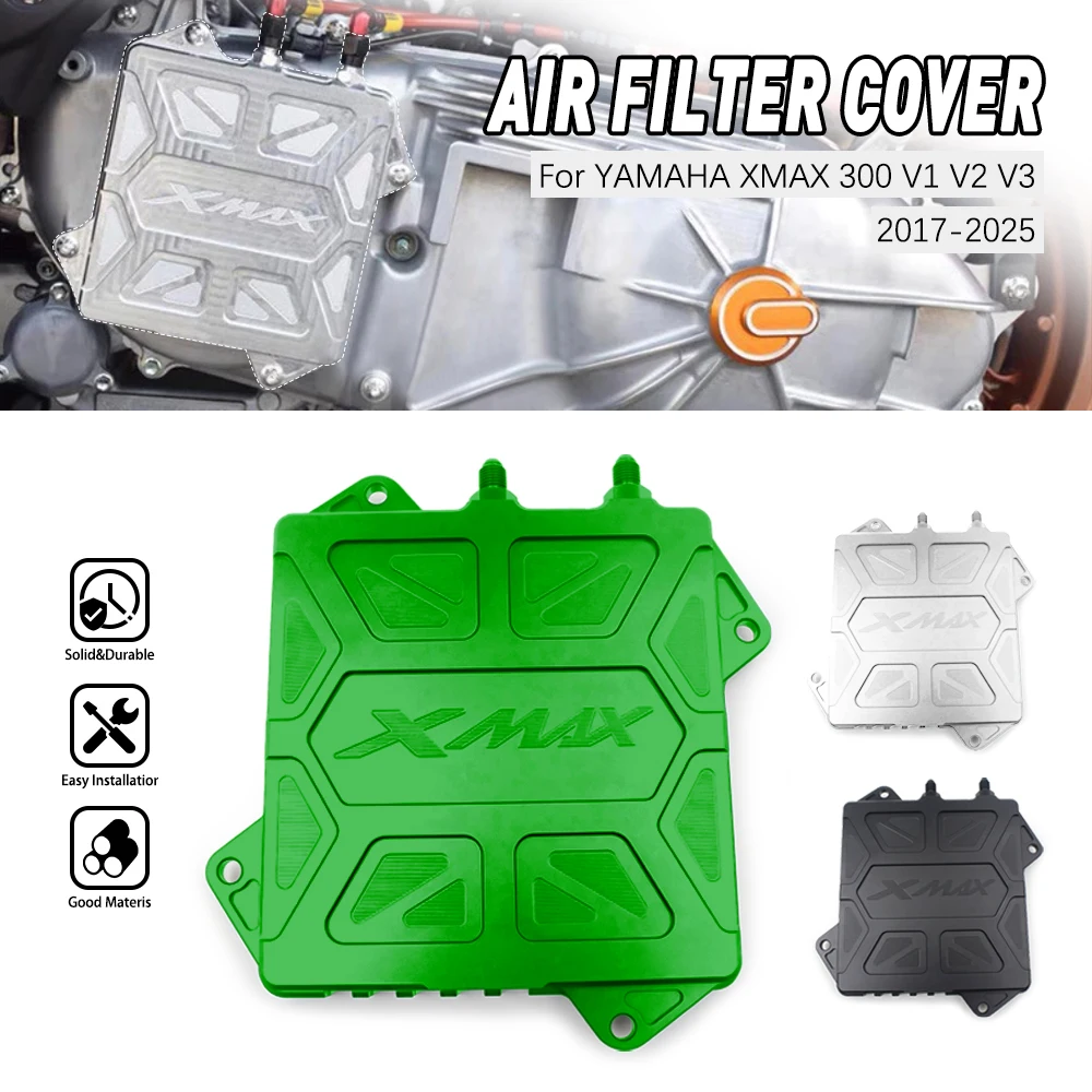 

New Motorcycle CNC Aluminum Engine air filter cover For YAMAHA XMAX 300 v1 v2 v3 2017-2025 X MAX protective cover Accessories