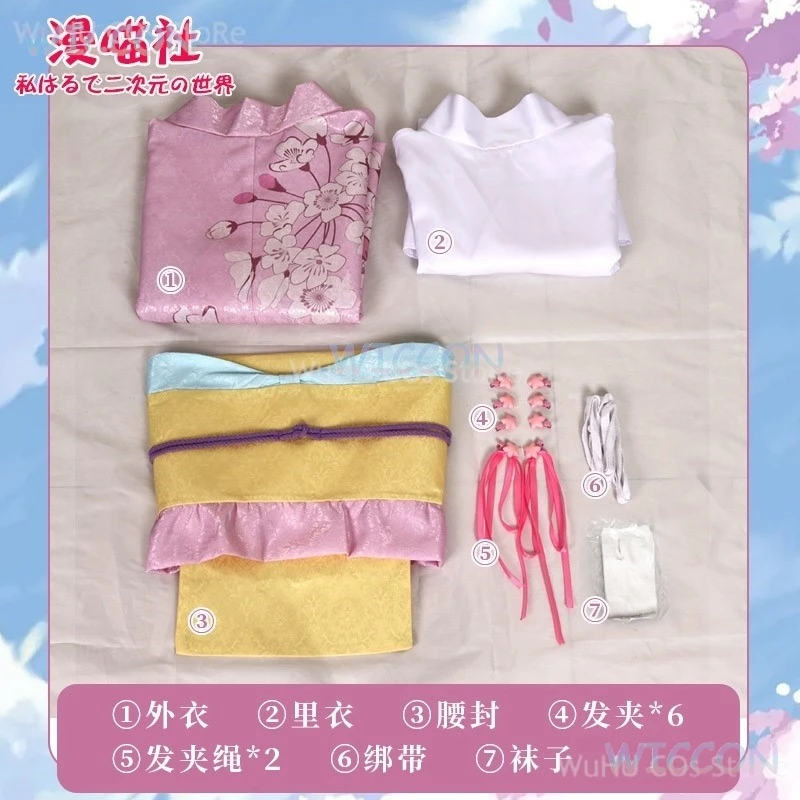Anime My Happy Marriage Miyo Saimori Cosplay Costume Kimono Pink Dress Outfit Wig Japanese Clothing Women Halloween Party view 6