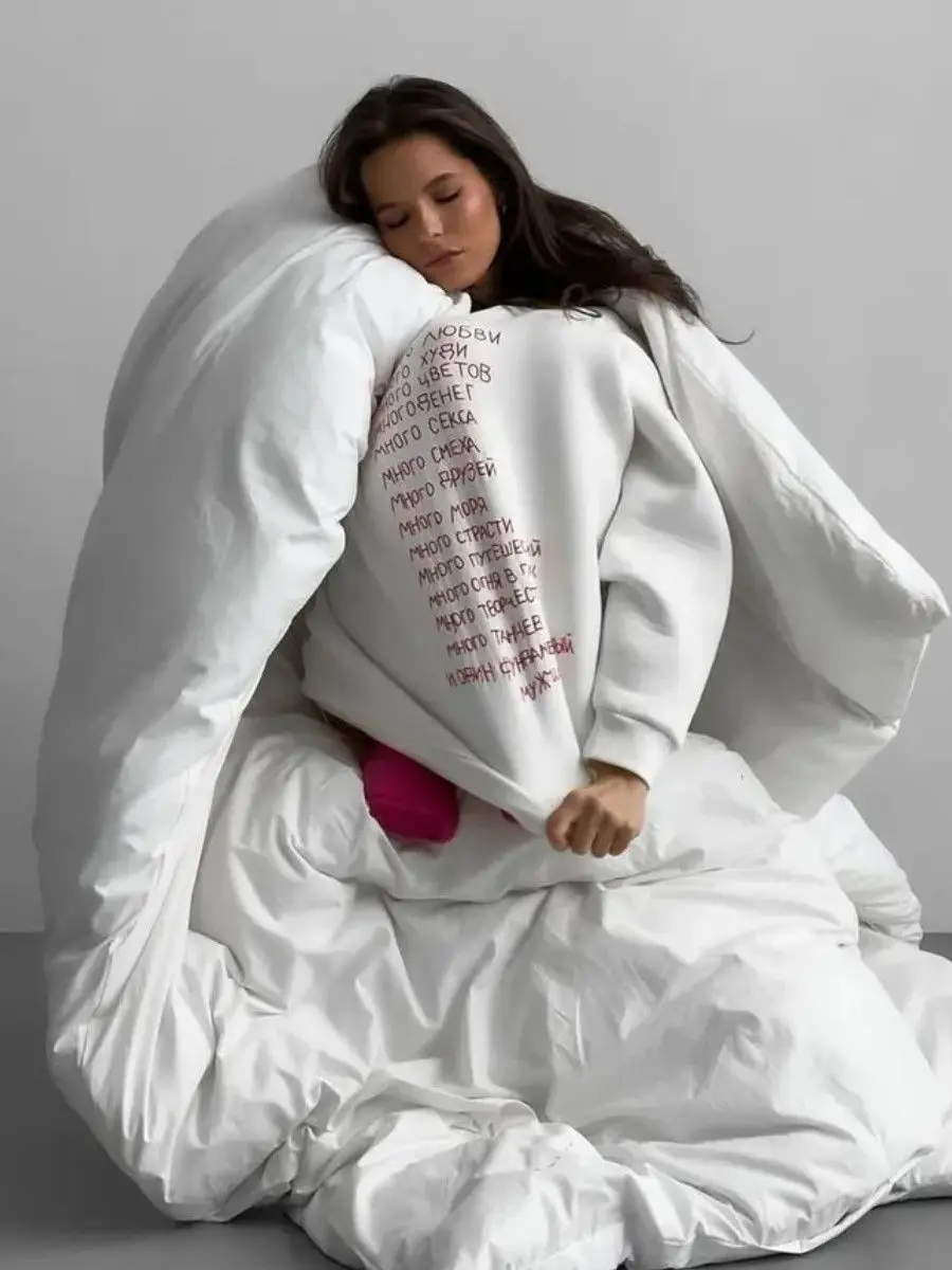 100% Cotton Russian Women's Autumn And Winter Thick Fashionable Loose Round Neck Loose Hip-Hop Y2K Top Street Hoodie