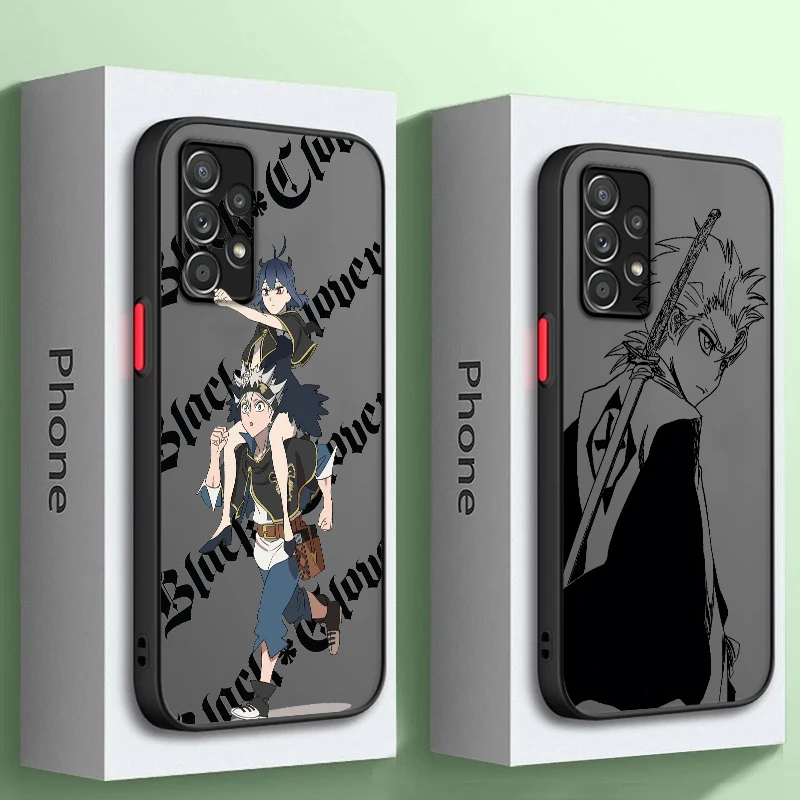 

Black Clover Anime Fashion Frosted Translucent For Samsung Note 20 A35 A03 A54 A31 A22 A34 A14 A24 A04 A55 5G Funda Phone Case