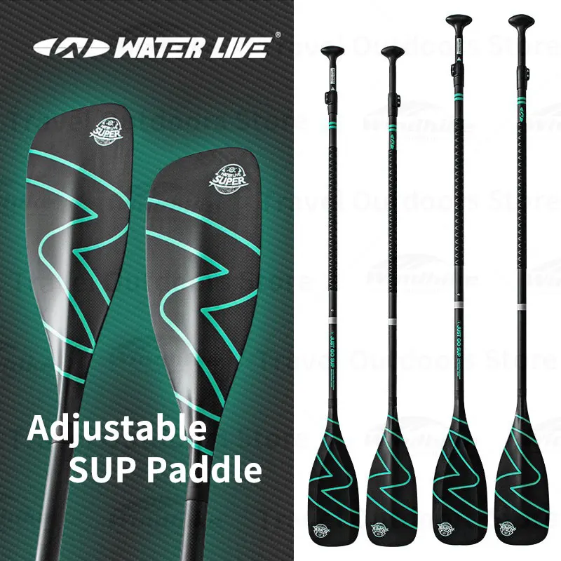 WATERLIVE 3K Carbon Fiber Paddle Anti-Twist Powerful Competitive Paddle 3 section Adjustable Paddle Board SUP Oar Fast Paddling