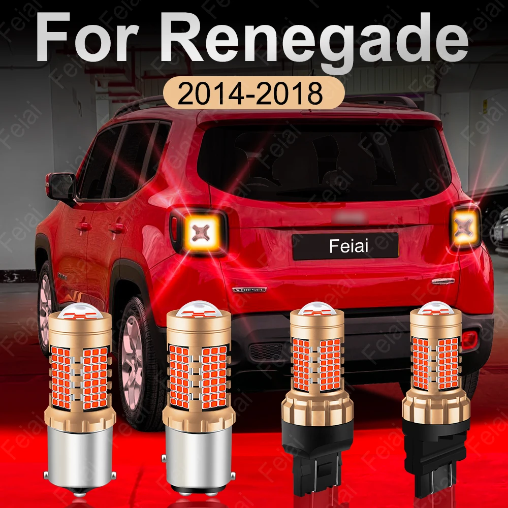 LED Brake Lights Bulb For Jeep Renegade 2014 2015 2016 2017 2018 Renegade Tuning Accessories LED Strobe Stop Light Red Flash