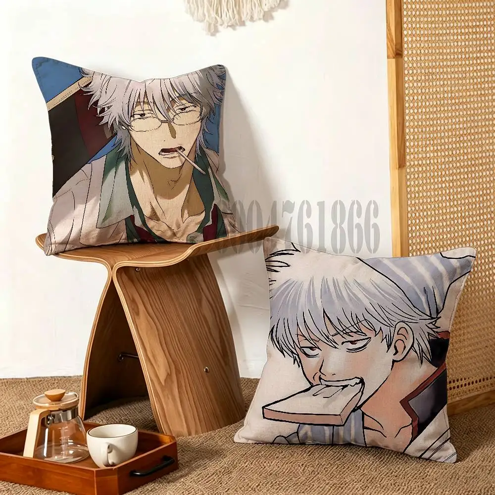 G-Gintoki Sakata Anime Celebrity Merchandise All-Match Printed Pillow Case Sofa Car Office Room Decoration Protector