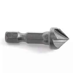 Broca escareador para trabalhar madeira, chanfro de 5 bordas, haste sextavada de 6.35mm, 13mm Head, Ferramentas de perfuração de carpintaria, 6 Flauta, 1Pc