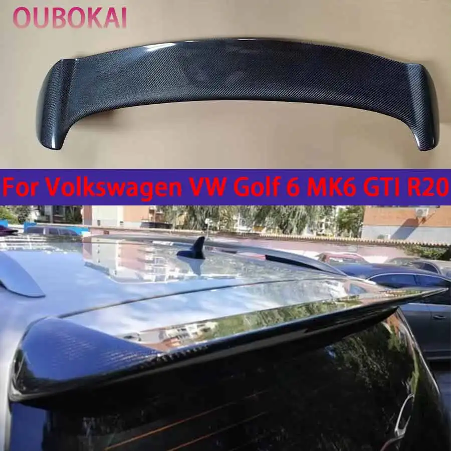 Carbon Fiber spoiler Tail fins For Volkswagen VW Golf 6 MK6 GTI R20 Car Rear Trunk Spoiler Lip Wing Upgrade body kit