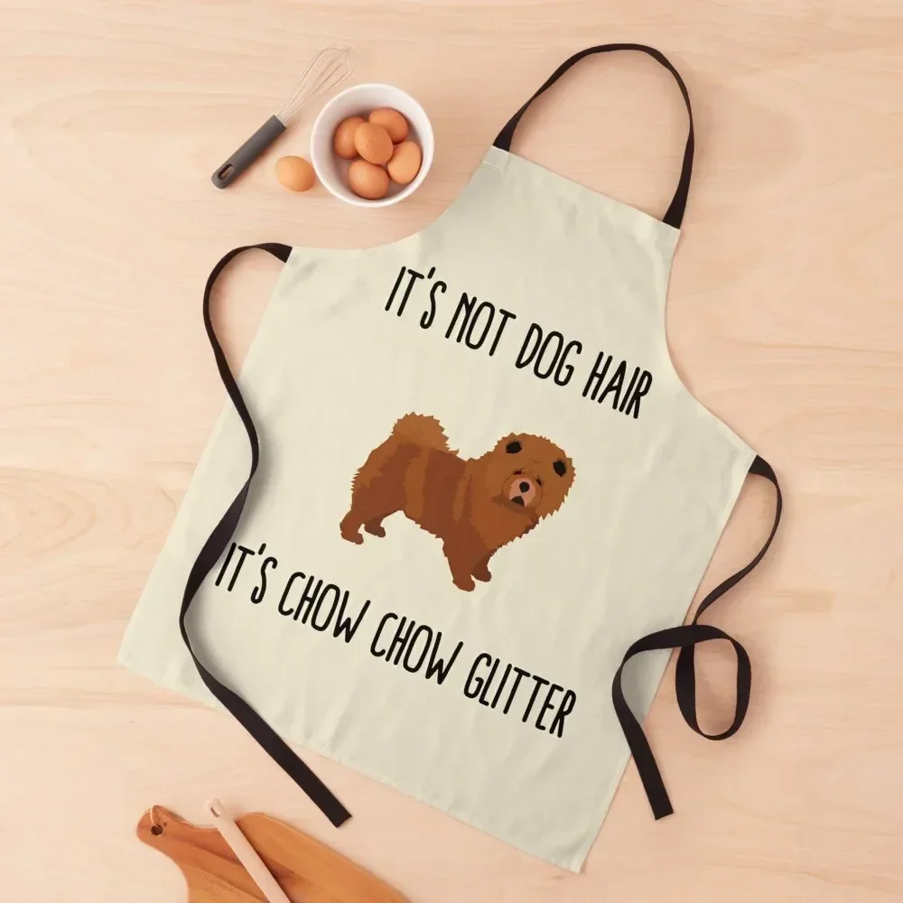 It's not dog hair it's chow chow glitter Apron work gowns for women cleaning chef costume Sexy Apron