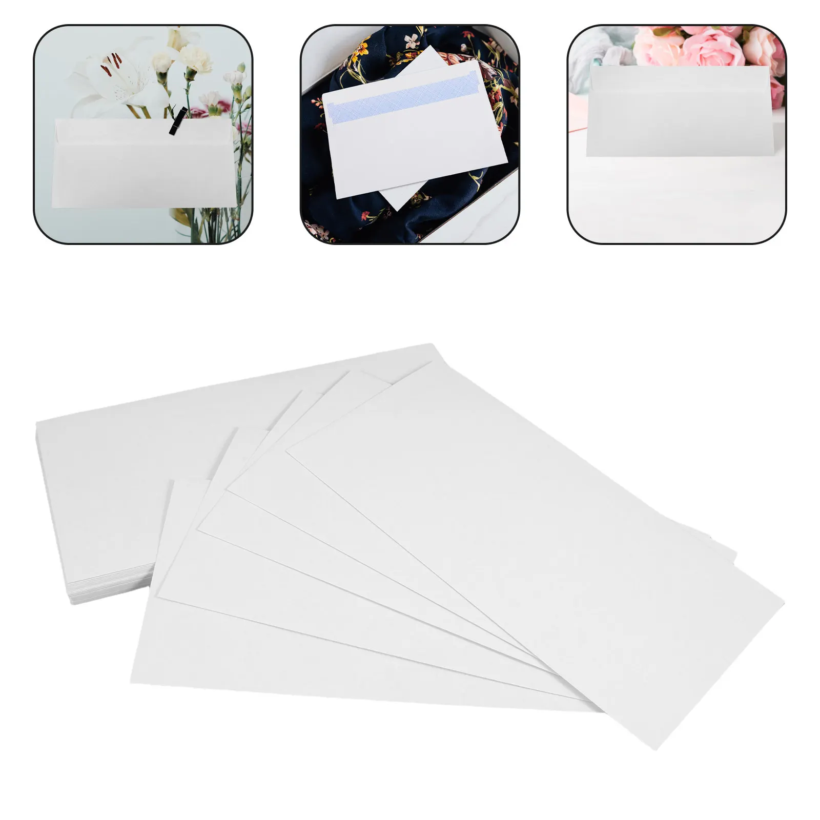 50Pcs Peel and Seal White Envelopes Confidentiality Protection Letter Size Secure Mailers for Invitations Personal Letters