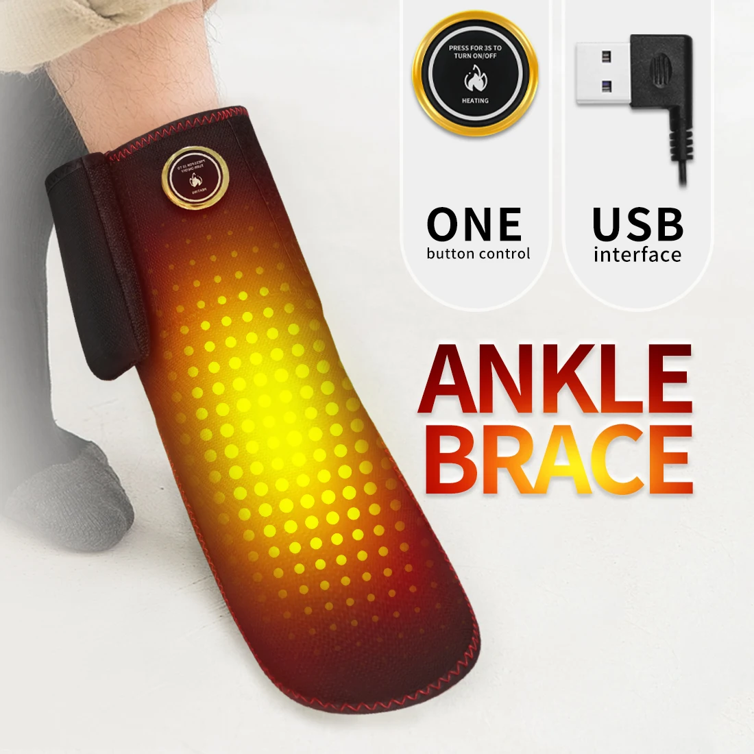 Wireless Ankle Heating Pad Electric Vibration Massage Heated Foot Hand Wrap for Wrist Ankle Rechargeable Heating Wristband Brace