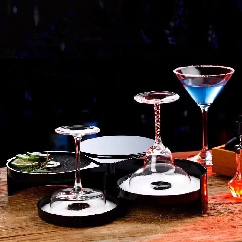 

Useful Bar Glass 3-tier Salt Sugar Margarita Cocktail Rimmer For Bartender Bar Tools